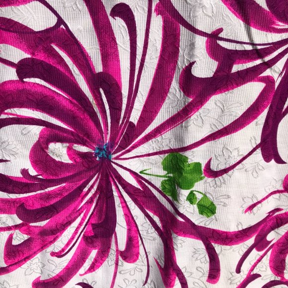 Vintage 60s Evelyn Margolis Hawaiian Floral Barkcloth Formal Maxi Dress XXS/XS - Picture 17 of 17